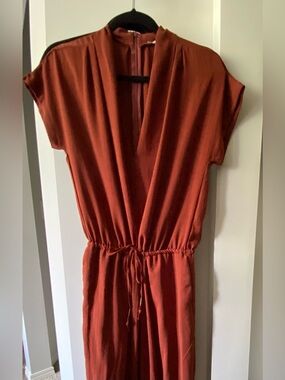 Monk & Lou (Plenty) Rust V-Neck Drawstring Jumpsuit